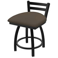 411 Jackie 18" Low Back Swivel Vanity Stool with Black Wrinkle Finish and Canter Earth Seat