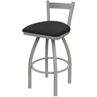 821 Catalina 25" Low Back Swivel Counter Stool with Anodized Nickel Finish and Canter Iron Seat