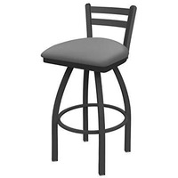 411 Jackie 25" Low Back Swivel Counter Stool with Pewter Finish and Canter Folkstone Grey Seat