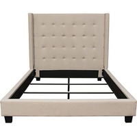 Diamond Sofa Tufted Wing Queen Bed in Sand (67.91 in. L x 93.31 in. W x 60 in. H (158 lbs.)