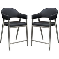 Diamond Sofa Adele Counter Stool in Black Set of 2