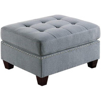 simple relax Marina Fabric Upholstered Cocktail Ottoman in Grey (SR06493)