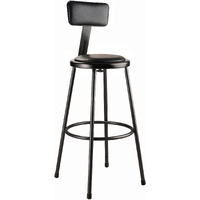 National Public Seating, 30in. Vinyl Steel Stool Backrest, Primary Color Black, Included (qty.) 1, Seating Type Office Stool, Model# 6430B-10