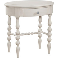 American Woodcrafters Rodanthe Dove White Wood Oval Accent Table