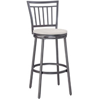 American Woodcrafters Jacey Gray Metal Swivel 30-inch Seat Height Bar Stool