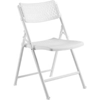 National Public Seating NPS Airflex Series Premium Polypropylene Folding Chair, Pack of 4 - White