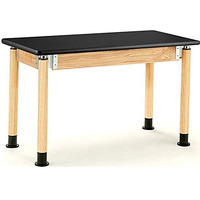 NPS Signature 24x48 Wood Science Lab Table with HPL Top in Light Oak