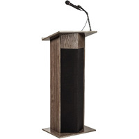 Oklahoma Sound 30W Apm Modern Wood Power Plus Lectern in Ribbonwood Brown