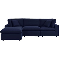 Modway EEI-5581-NAV Outdoor Patio Sectional Sofa, 4 Piece w/Chase, Navy