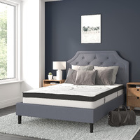 Flash Furniture Upholstered Platform Bed/Mattress Set, Full, Light Gray