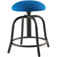 National Public Seating NPS 6800 Series 18-25" Adjustable Fabric Padded Stool in Cobalt Blue/Black