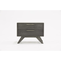 HomeRoots Modern Gray Wash Nightstand with Two Drawers