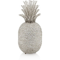 HomeRoots Silver/Clear 23" Glam Bling Faux Crystal and Silver Pineapple