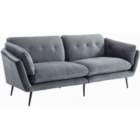 HomeRoots Modern 84" Dark Grey Sofa with Two Cushions