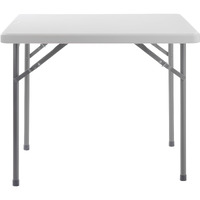 National Public Seating 36" x 36" Square Plastic Folding Table - Adjustable, Heavy-Duty, Portable, Indoor/Outdoor Table for Office, Camping, Events & Parties  Scratch & Heat Resistant, Speckled Gray