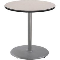 National Public Seating NPS 36" Round Cafe Table with Round Base, 36" Height, Particleboard Core/T-Mold, Grey Nebula Top, Grey Frame