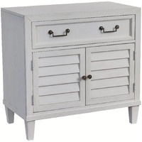 American Woodcrafters Dunescape White Finished Wood 2-Door Cabinet Style Coastal Nightstand