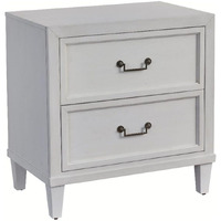 American Woodcrafters Dunescape White Finished Wood 2-Drawer Coastal Style Nightstand