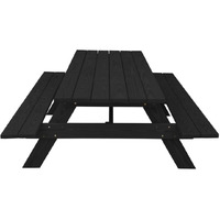 HomeRoots 524996 Solid Wood Outdoor Picnic Table Charcoal