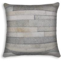 HomeRoots Kitchen Decorative Handcrafted Square Pillow with Hidden Zipper Closure - 18" x 18" x 5", Gray