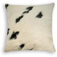 HomeRoots White&Black Cowhide, Microsuede, Polyfill 18" X 18" X 5" White and Black Cowhide Pillow