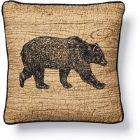 Donna Sharp Throw Pillow - Oakland Lodge Decorative Throw Pillow with Bear Print - Square