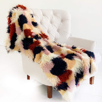 Plutus Brands Fanciful Boho Plush Handmade Luxury Faux Fur Throw