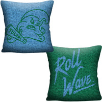 The Northwest Company NCAA Tulane Green Wave Double Sided Woven Jacquard Pillow, 20" x 20", Invert