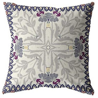 Amrita Sen Boho Frame Broadcloth Indoor Outdoor Blown and Closed Pillow Gray