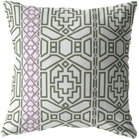 Amrita Sen Bird Maze Broadcloth Indoor Outdoor Zippered Pillow White