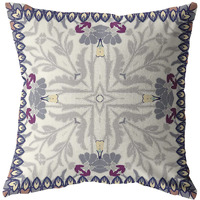 Amrita Sen Boho Frame Broadcloth Indoor Outdoor Blown and Closed Pillow Gray