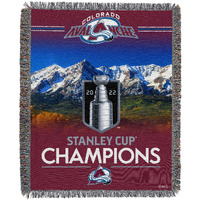 Northwest NHL Colorado Avalanche Unisex-Adult Colorado Avalanche 2022 NHL Stanley Cup Champions Woven Tapestry Throw Blanket, 48" x 60", Home Stage