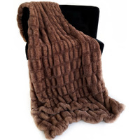 Plutus Brands Brown Plush Pelt Faux Fur Luxury Throw Blanket