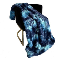 Plutus Brands Blue Fureal Faux Fur Luxury Throw Blanket