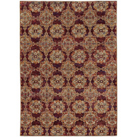 HomeRoots 510029 9 x 12 ft. Red & Gold Oriental Power Loom Stain Resistant Rectangle Area Rug