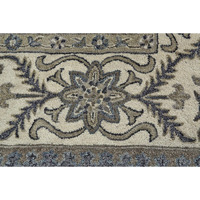 HomeRoots 511290 8 x 11 ft. Blue Gray & Taupe Wool Paisley Hand Tufted Handmade Stain Resistant Rectangle Area Rug