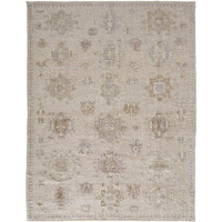 HomeRoots 514994 9 x 12 ft. Tan & Brown Floral Hand Knotted Stain Resistant Rectangle Area Rug