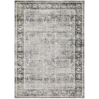 HomeRoots 510393 4 x 6 ft. Charcoal Gray Salmon & Ivory Oriental Printed Stain Resistant Non Skid Rectangle Area Rug