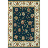 HomeRoots 509126 10 x 13 ft. Navy & Ivory Oriental Power Loom Stain Resistant Rectangle Area Rug