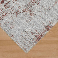 HomeRoots 478973 8 x 11 ft. Rust Oriental Distressed Stain Resistant Rectangle Area Rug