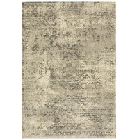 HomeRoots 508322 5 x 8 ft. Gray Ivory Beige & Taupe Oriental Power Loom Stain Resistant Rectangle Area Rug