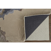 HomeRoots 514863 5 x 8 ft. Tan Brown & Blue Wool Abstract Hand Tufted Handmade Rectangle Area Rug