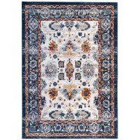 HomeRoots 531929 9 x 12 ft. Blue Power Loom Floral Rectangle Area Rug