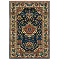 HomeRoots 508244 10 x 13 ft. Blue Red & Beige Oriental Power Loom Stain Resistant Rectangle Area Rug