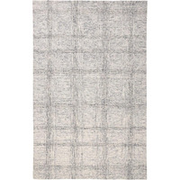 HomeRoots 512182 9 x 12 ft. Ivory & Gray Wool Plaid Hand Tufted Handmade Stain Resistant Rectangle Area Rug