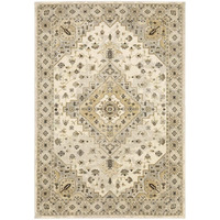 HomeRoots 508860 10 x 13 ft. Beige Gray Tan & Brown Oriental Power Loom Stain Resistant Rectangle Area Rug