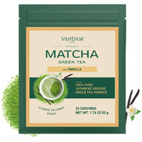 VAHDAM, Vanilla Matcha Green Tea Powder - 1.76oz | Pure Madagascar Vanilla + Premium Authentic Japanese Matcha | Hot or Iced - Vegan & Gluten-Free Matcha Powder