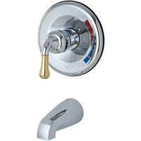 Kingston Brass KB634TO Magellan Shower Faucet Tub Only, 7 inch Diameter Escutcheon, Polished Chrome/Polished Brass