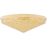 Elegant Lighting 1800F48G/RC Primo 16-Inch High 33-Light Flush Mount, Gold Finish with Crystal (Clear) Royal Cut RC Crystal