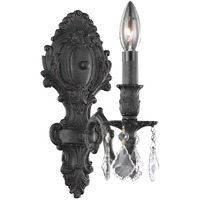 Elegant Lighting Monarch Collection 1-Light Wall Sconce with Royal Cut Crystals, Dark Bronze Finish